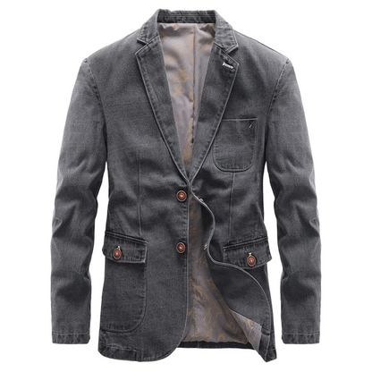 Bertrand | Blazer D'hiver En Denim Pour Hommes | Noir