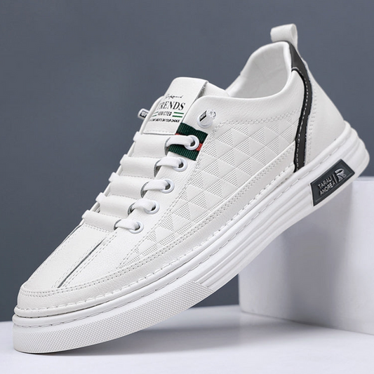 Vinnie |  Baskets Blanche Plates Pour Hommes | Confort