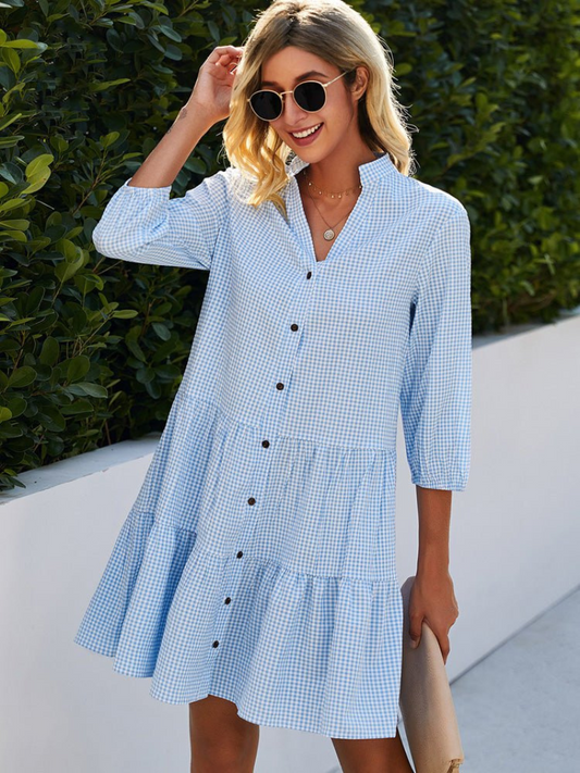Pauline | Robe d'Été Bleu Ciel | Raffinée