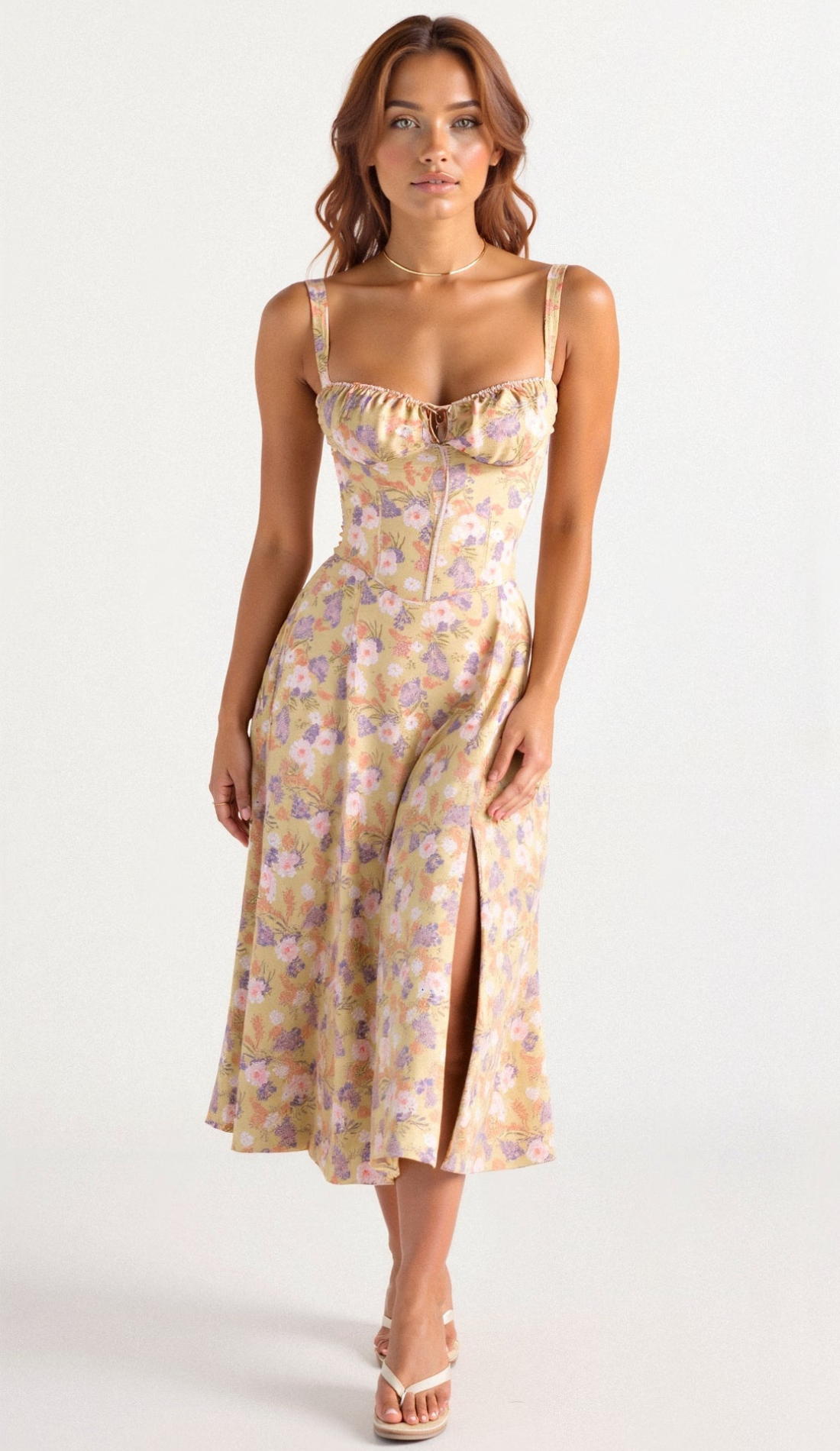 Andrée | Robe Fleurie pour Femme | Midi