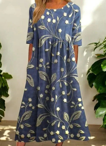 Anne | Robe D'été Fleur Pour Femme | Longue