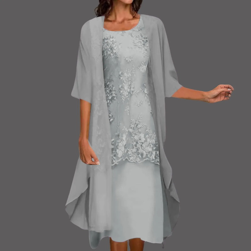 Amélia | Robe Femme Élégante avec Cardigan | Midi