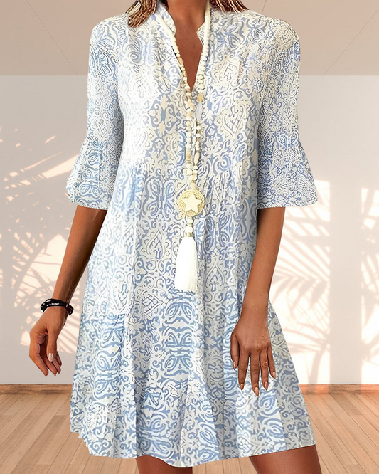 Azélie | Robe Fluide Imprimée Pour Femme | Moderne