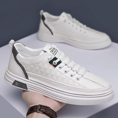 Vinnie |  Baskets Blanche Plates Pour Hommes | Confort