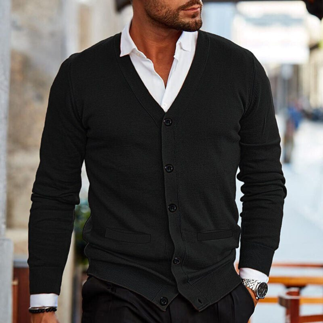 Ghulam | Cardigan Plaid  Pour Homme | Noir