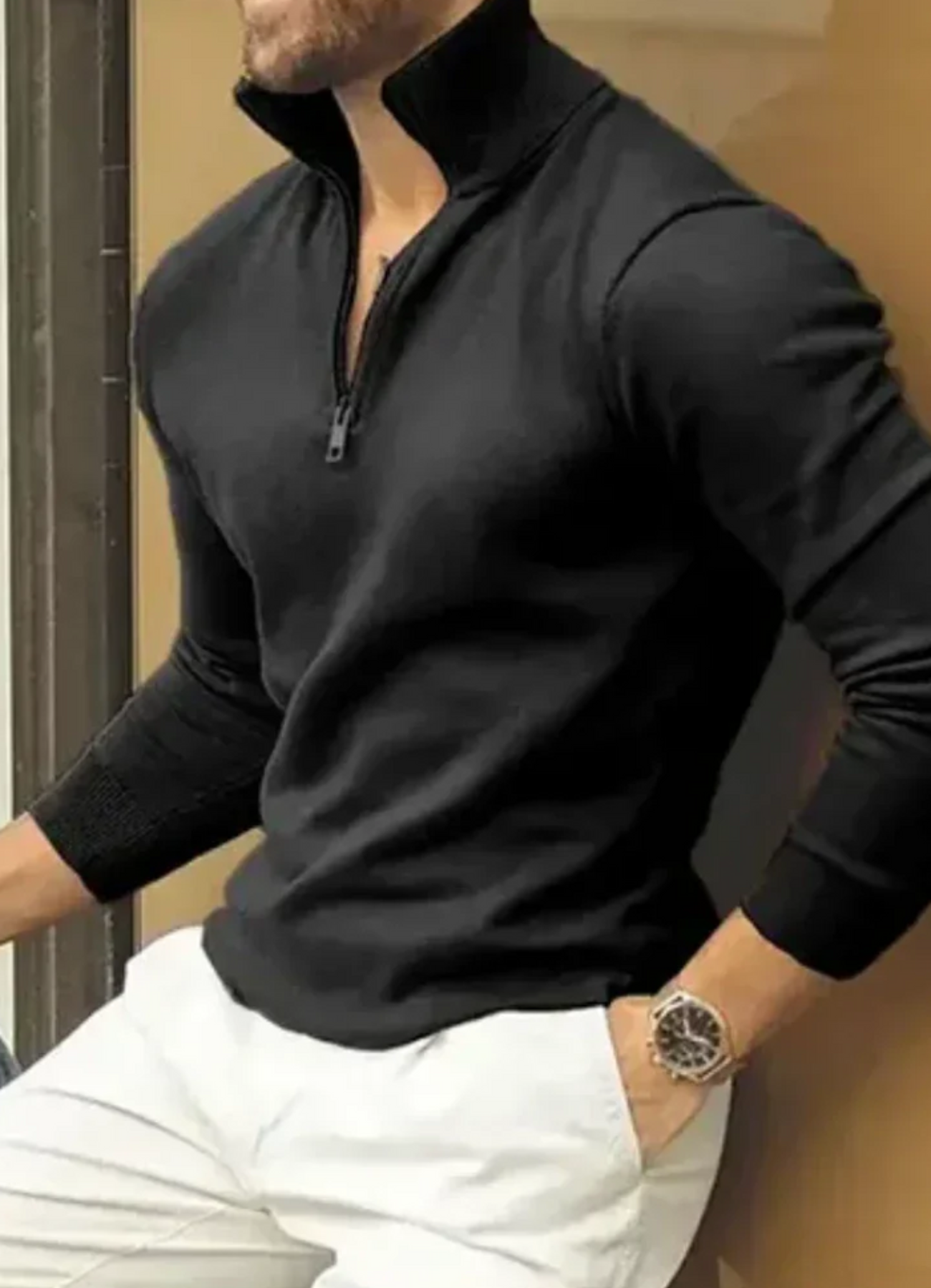 Fareed | Pull À Zip Décontracté Pour Hommes | Confortable