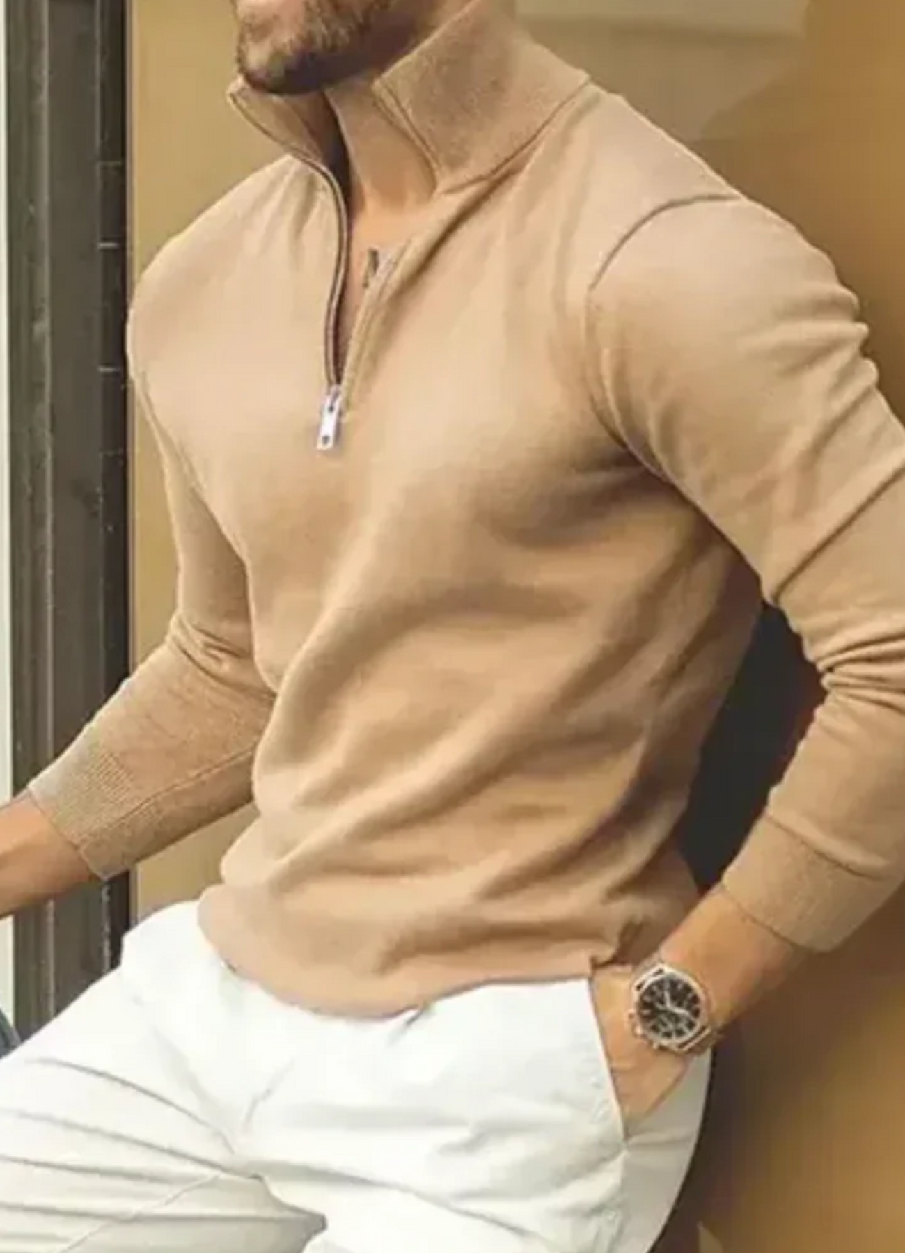 Fareed | Pull À Zip Décontracté Pour Hommes | Confortable
