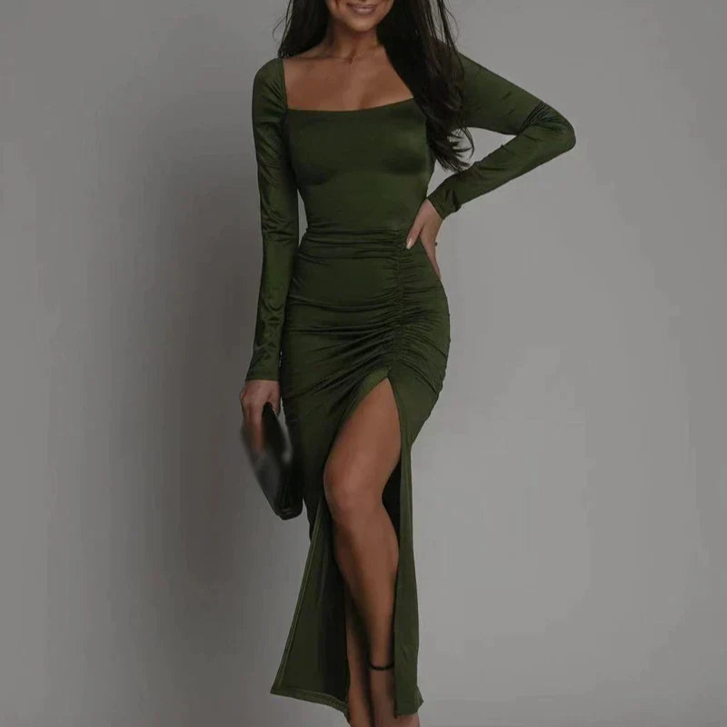 Chen | Robe élégante à Manches Longues Pour Femme | Midi