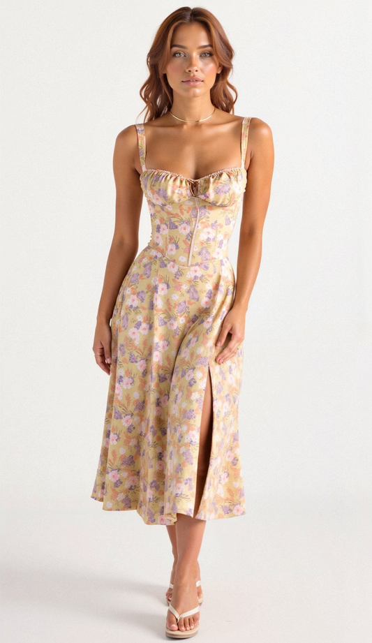 Andrée | Robe Fleurie pour Femme | Midi